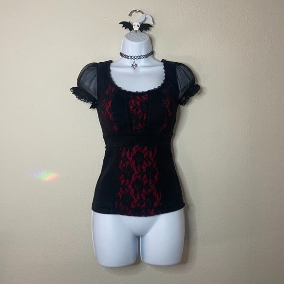 tripp nyc royal bones goth corset vampire princess top - Picture 2 of 3